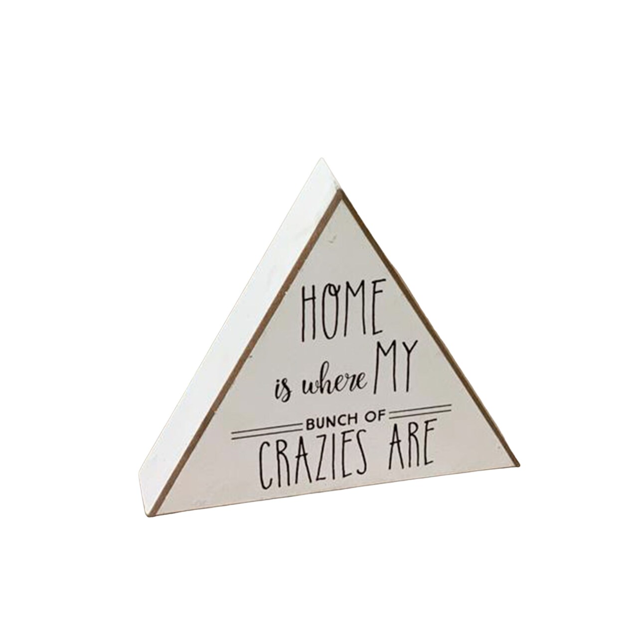 Creative Design 7.5" White and Black Triangle "Crazies" Tabletop Sign